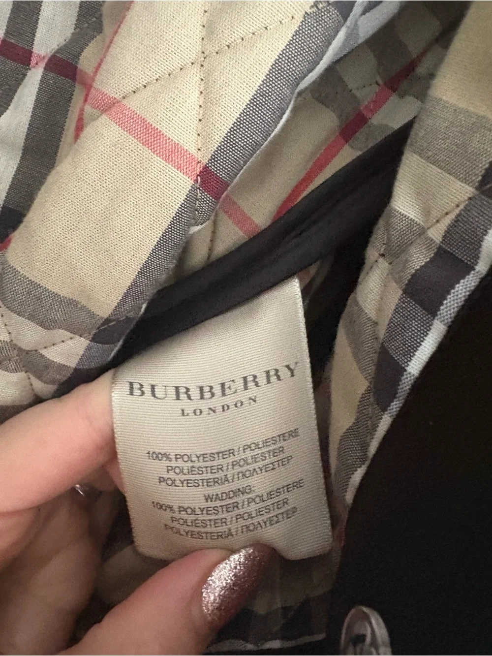 Burberry Black Quilted Trench Coat with Signature Check Lining - Picture 5 of 6